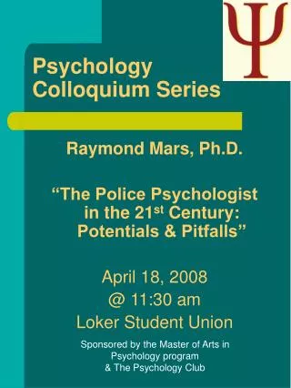 Psychology Colloquium Series