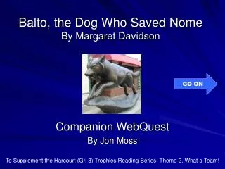 Balto, the Dog Who Saved Nome By Margaret Davidson