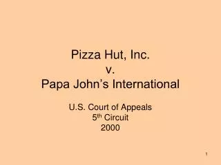Pizza Hut, Inc. v. Papa John’s International