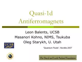 Quasi-1d Antiferromagnets