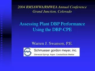 Assessing Plant DBP Performance Using the DBP-CPE