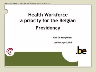 Health Workforce a priority for the Belgian Presidency