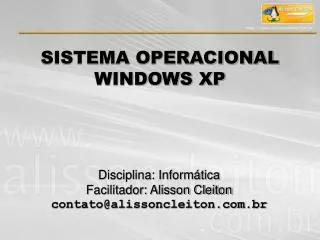 SISTEMA OPERACIONAL WINDOWS XP