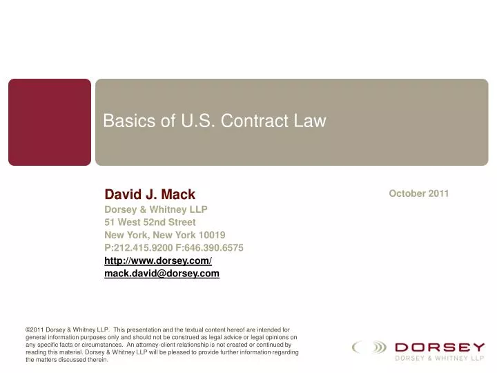 basics of u s contract law