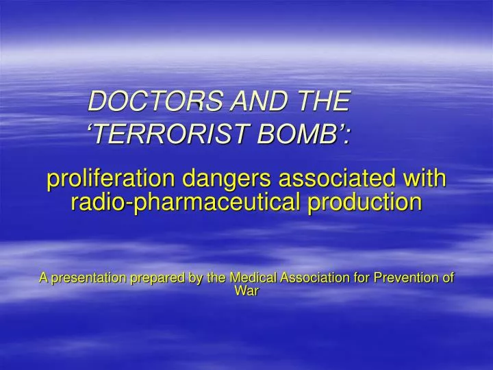 doctors and the terrorist bomb
