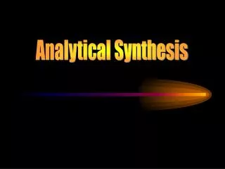 Analytical Synthesis