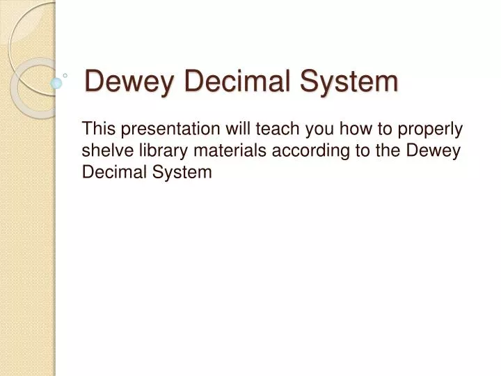dewey decimal system