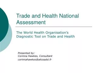 Trade and Health National Assessment