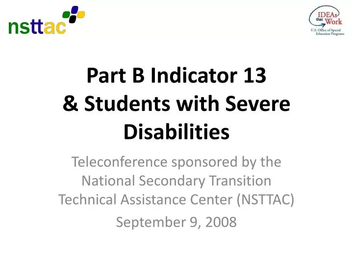 part b indicator 13 students with severe disabilities