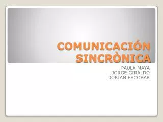 comunicaci n sincr nica