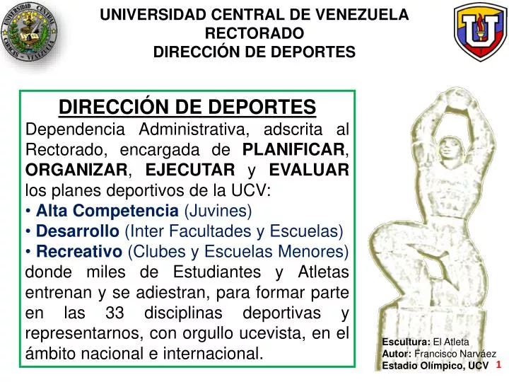 universidad central de venezuela rectorado direcci n de deportes