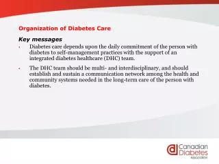 Organization of Diabetes Care