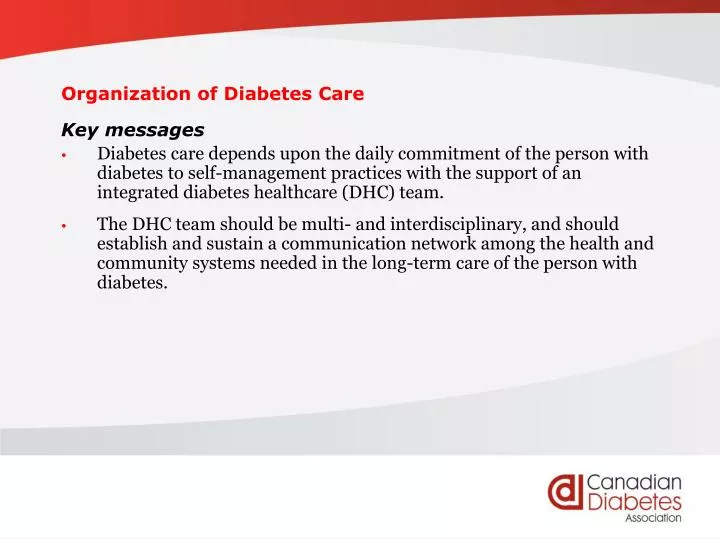 organization of diabetes care