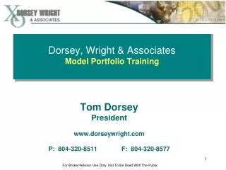 Dorsey, Wright &amp; Associates Model Portfolio Training