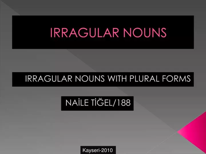 irragular nouns with plural forms