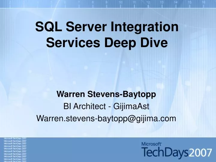 sql server integration services deep dive