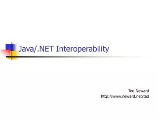 Java/.NET Interoperability