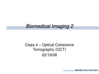 Biomedical Imaging 2