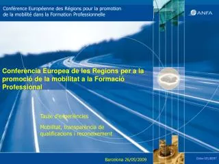 Conferència Europea de les Regions per a la promoció de la mobilitat a la Formació Professional