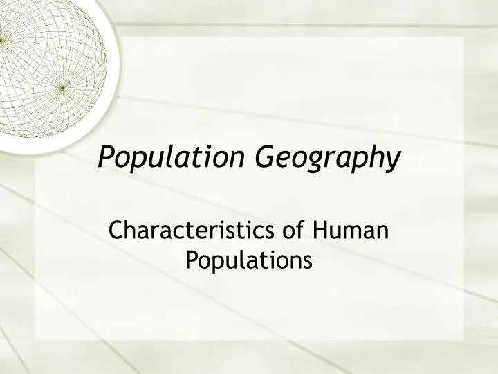 population geography