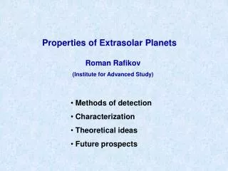 Properties of Extrasolar Planets