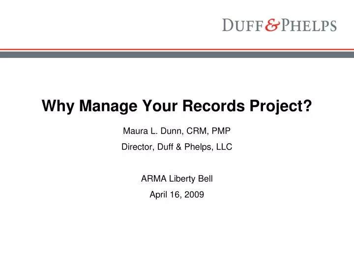 why manage your records project