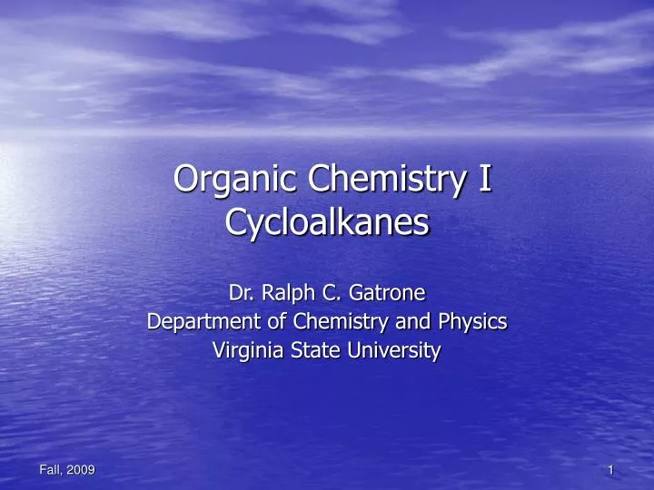 organic chemistry i cycloalkanes