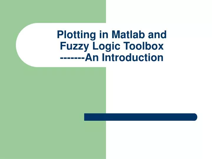 plotting in matlab and fuzzy logic toolbox an introduction