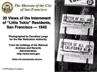 20 Views of the Internment of “Little Tokio” Residents, San Francisco — 1942