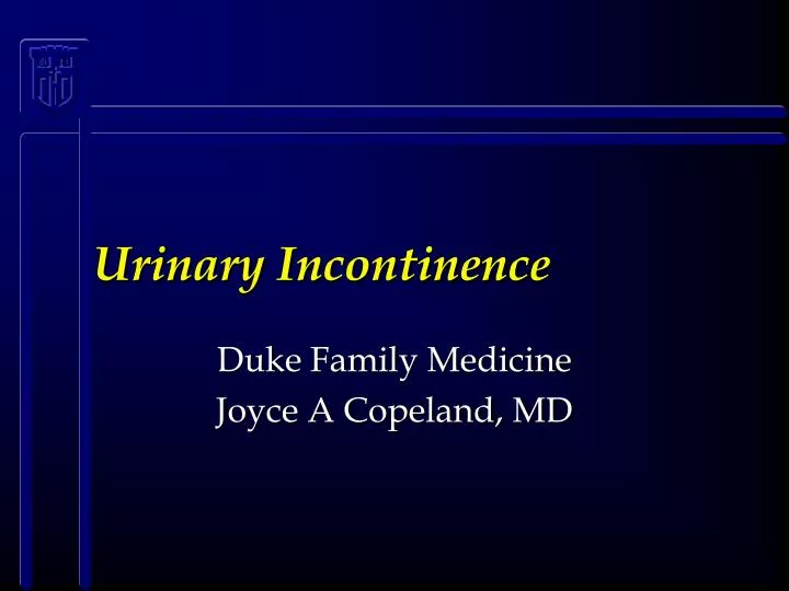 urinary incontinence