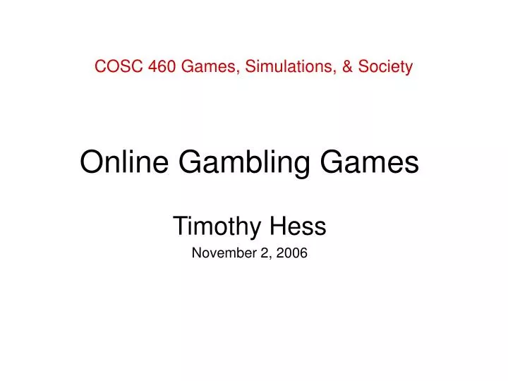cosc 460 games simulations society