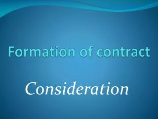 Formation of contract