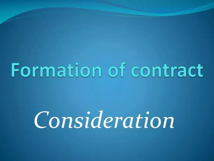 formation of contract