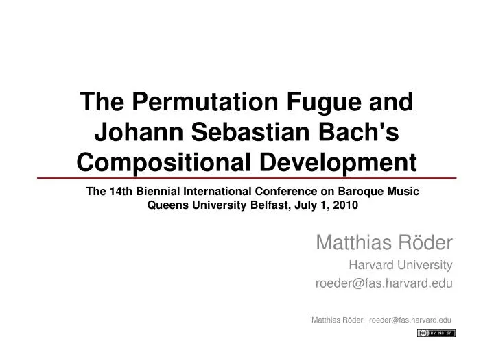 the permutation fugue and johann sebastian bach s compositional development