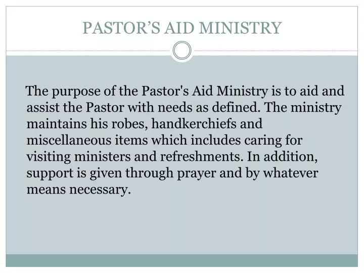 pastor s aid ministry