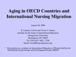 Aging in OECD Countries and International Nursing Migration