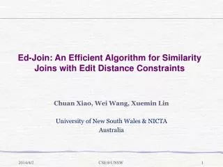 Ed-Join: An Efficient Algorithm for Similarity Joins with Edit Distance Constraints