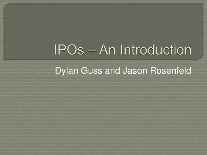 ipos an introduction