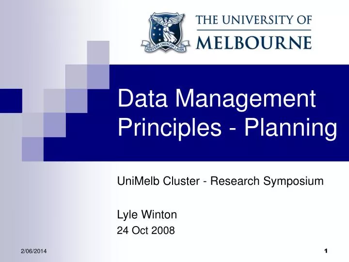data management principles planning