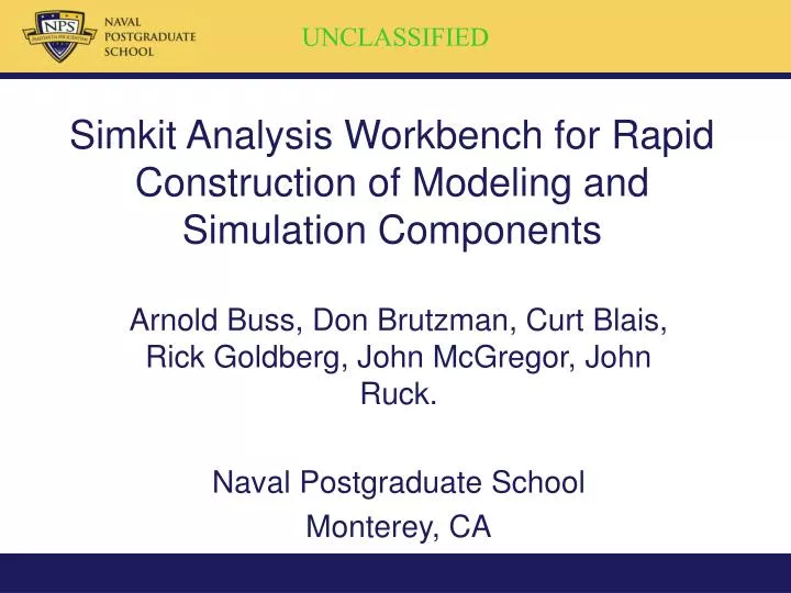 simkit analysis workbench for rapid construction of modeling and simulation components