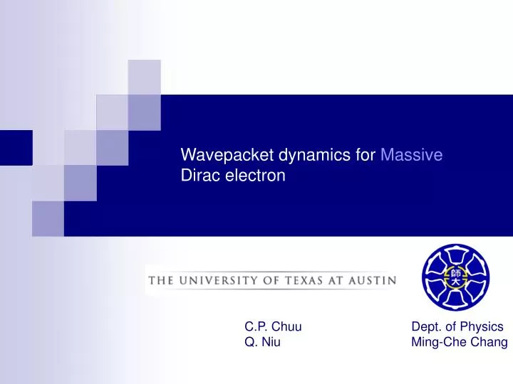 wavepacket dynamics for massive dirac electron