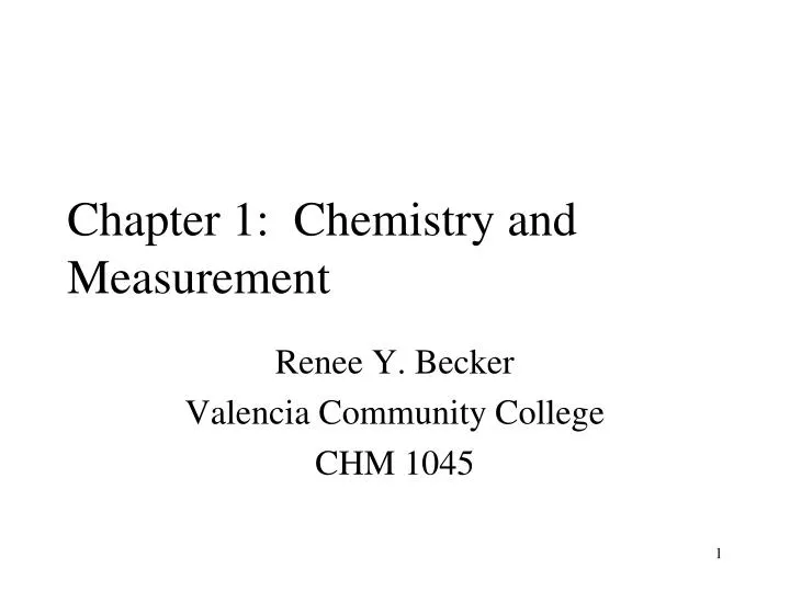 chapter 1 chemistry and measurement