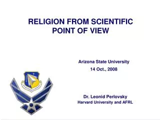RELIGION FROM SCIENTIFIC POINT OF VIEW