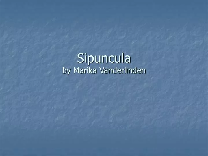 sipuncula by marika vanderlinden