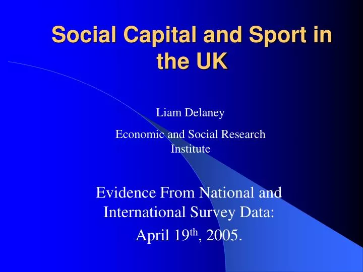 social capital and sport in the uk