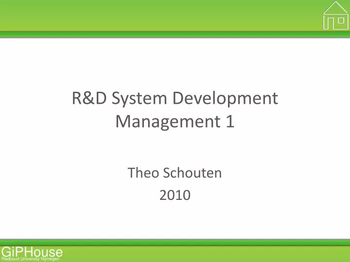 r d system development management 1