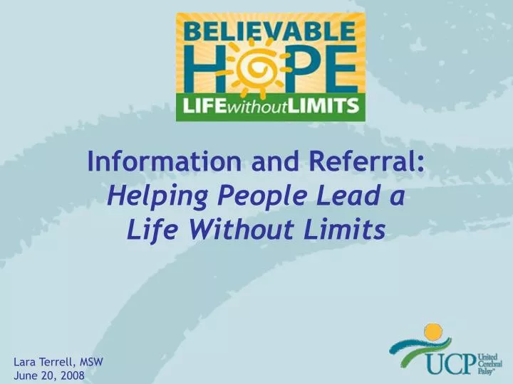 information and referral helping people lead a life without limits