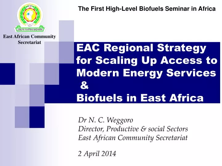 eac regional strategy for scaling up access to modern energy services biofuels in east africa