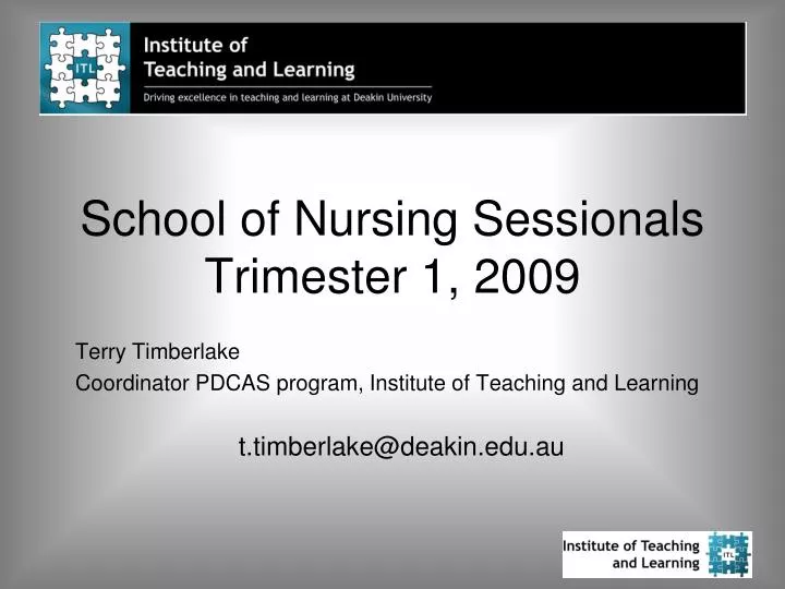school of nursing sessionals trimester 1 2009