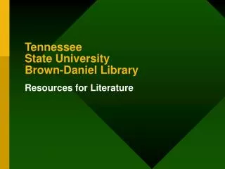 Tennessee State University Brown-Daniel Library